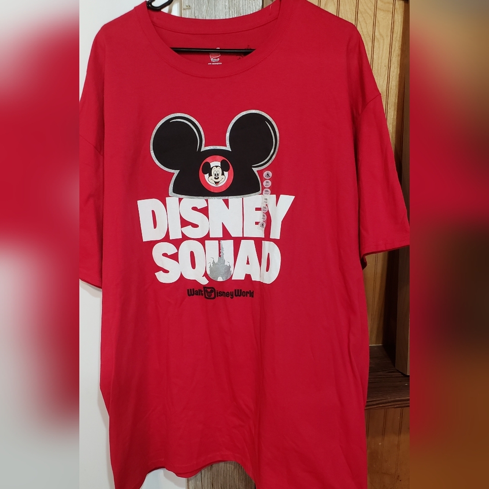 Red Disney Parks Florida 2XL New W/tags Red Tshirt Pre Shrunk